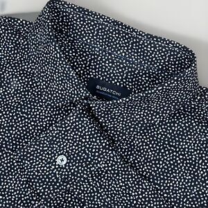 Bugatchi Mens OoohCotton Shirt 3XL Button Up Long Sleeve Tech Stretch Geometric